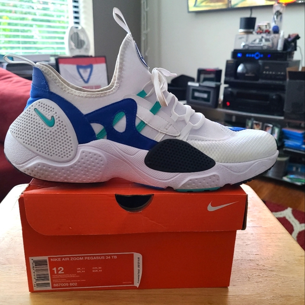 NIKE AIR ZOOM PEGASUS WHT/BLUE SZ. 12